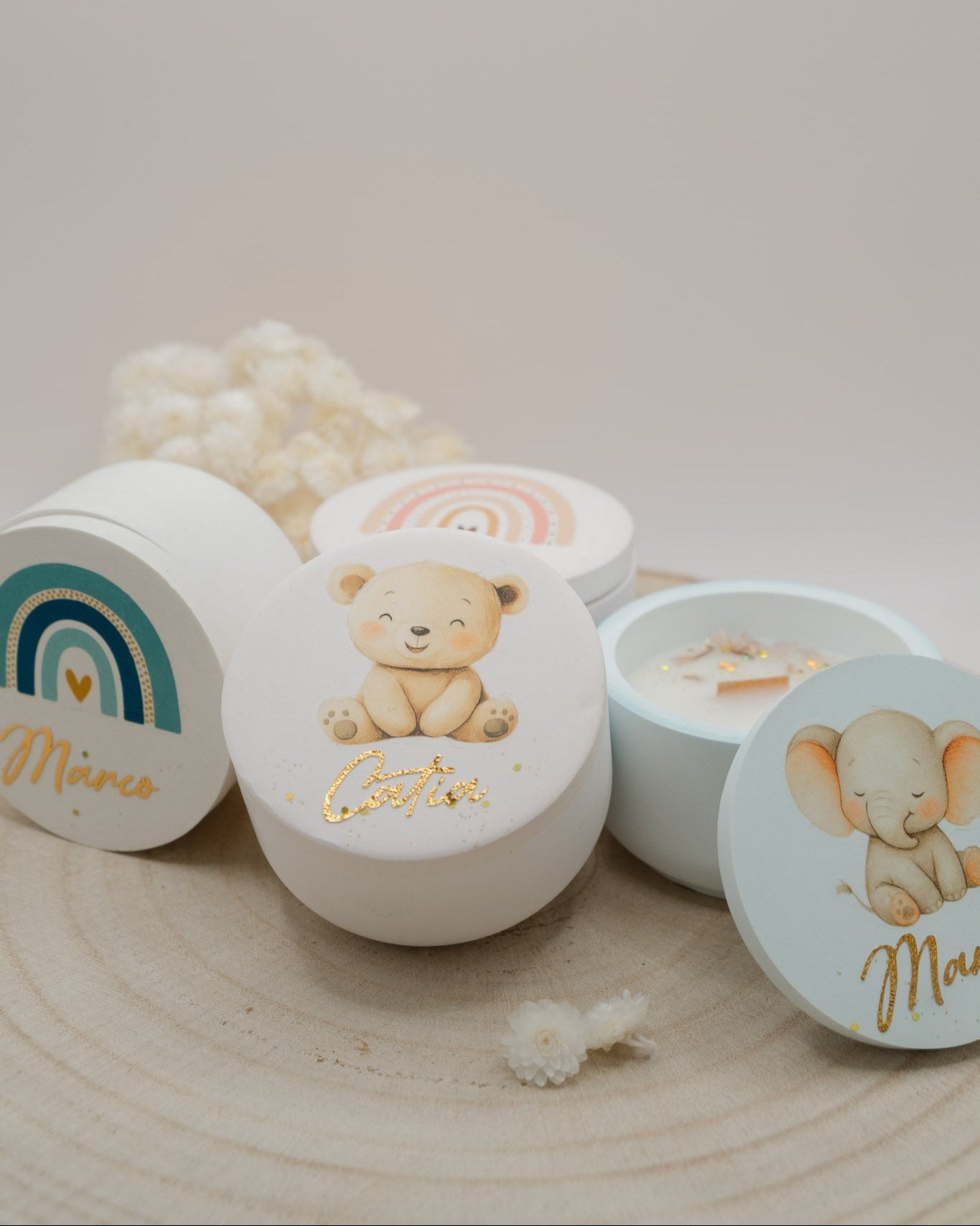 Bomboniere battesimo candele animali