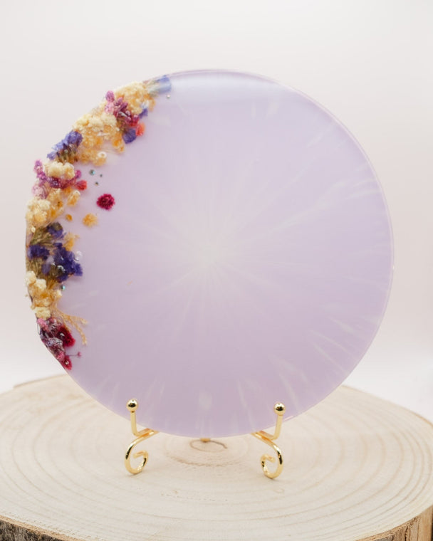 Quadro Rotondo Resina Lilla Personalizzabile