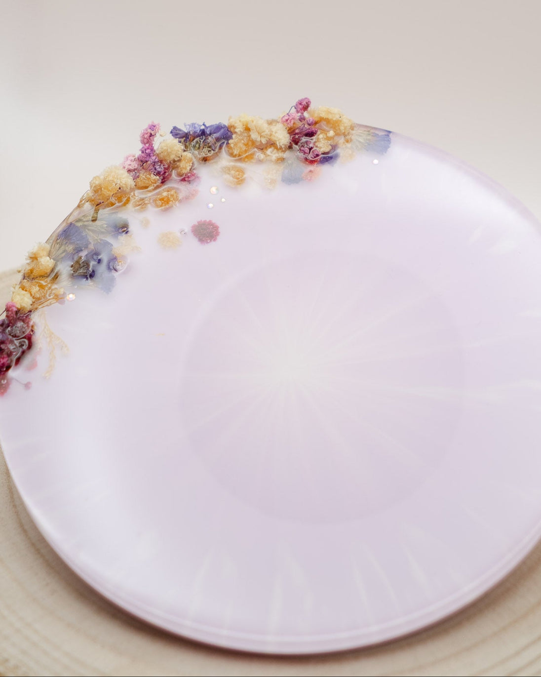 Quadro Rotondo Resina Lilla Personalizzabile