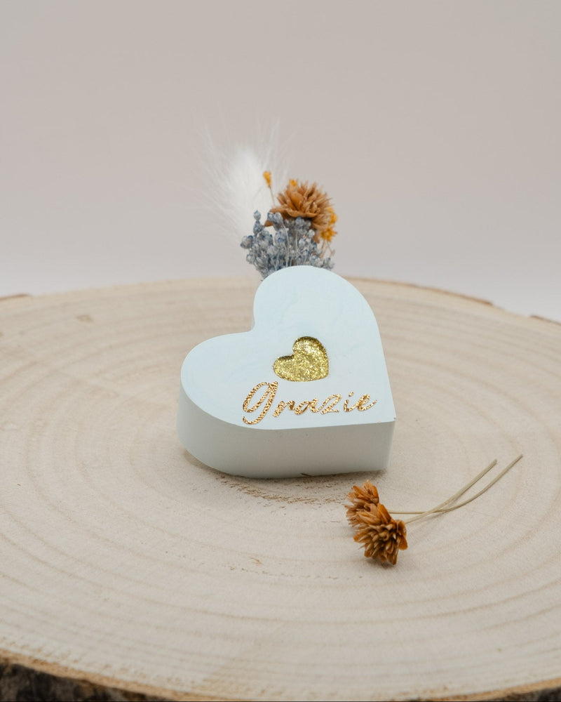 Segnaposto Cuore Azzurro Grazie
