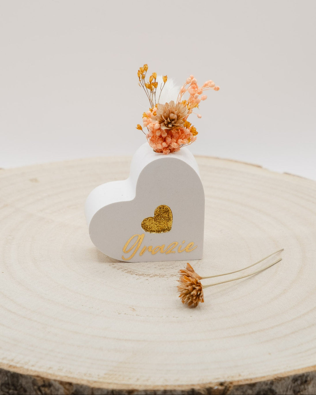 Segnaposto Cuore Rosa Grazie