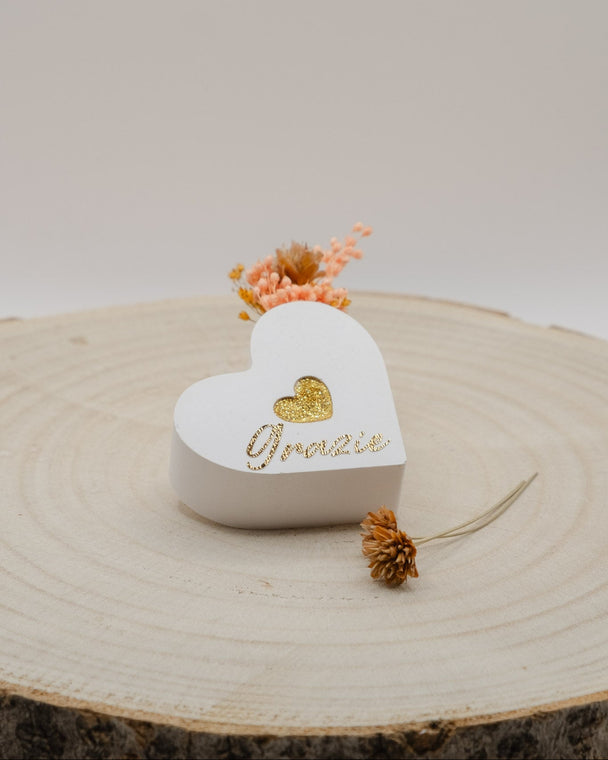 Segnaposto Cuore Rosa Grazie