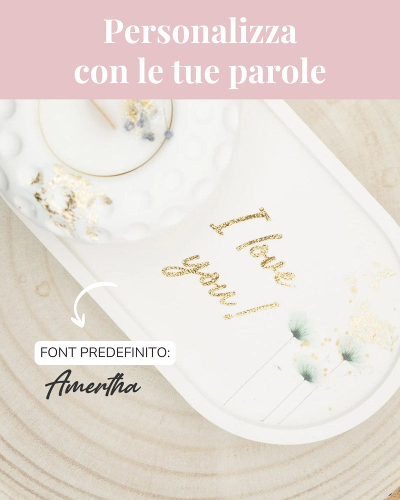 Set vassoio e candela personalizzabili