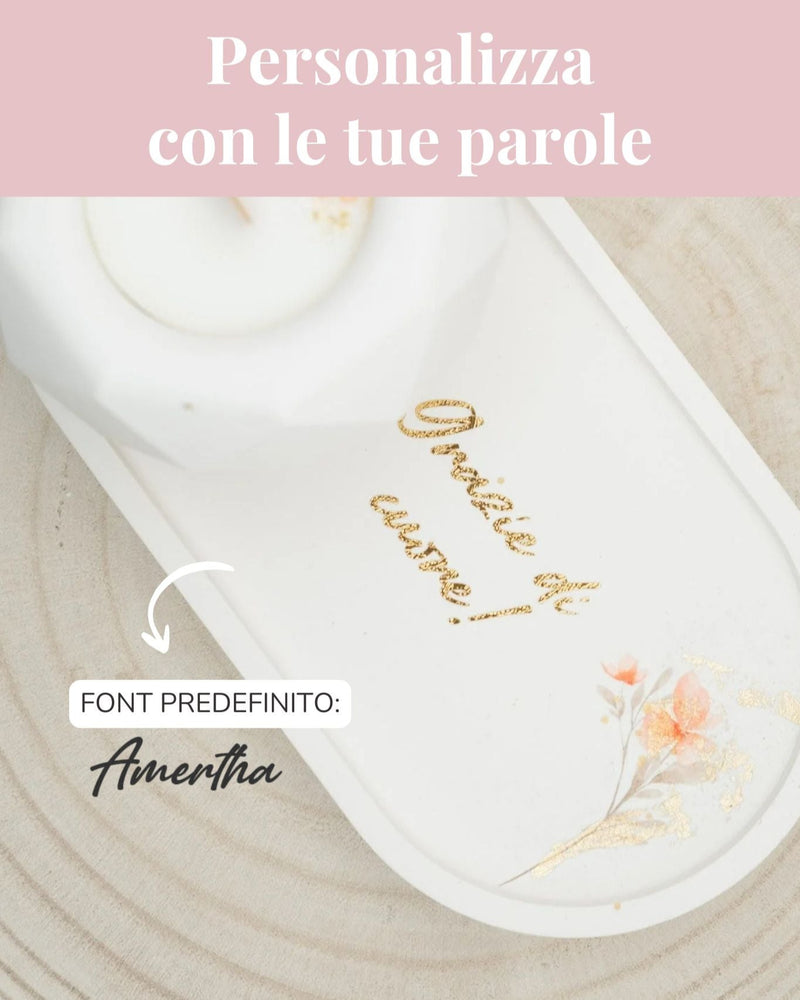 Set vassoio e candela personalizzabile