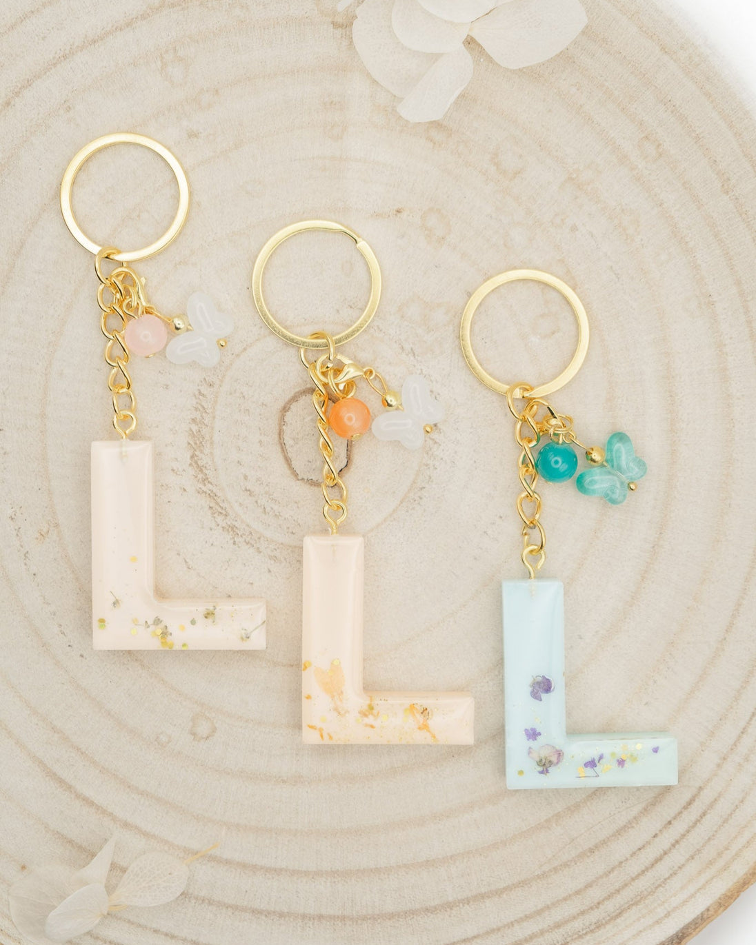 Portachiavi in resina lettera "L"