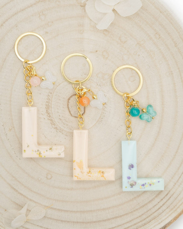 Portachiavi in resina lettera "L"