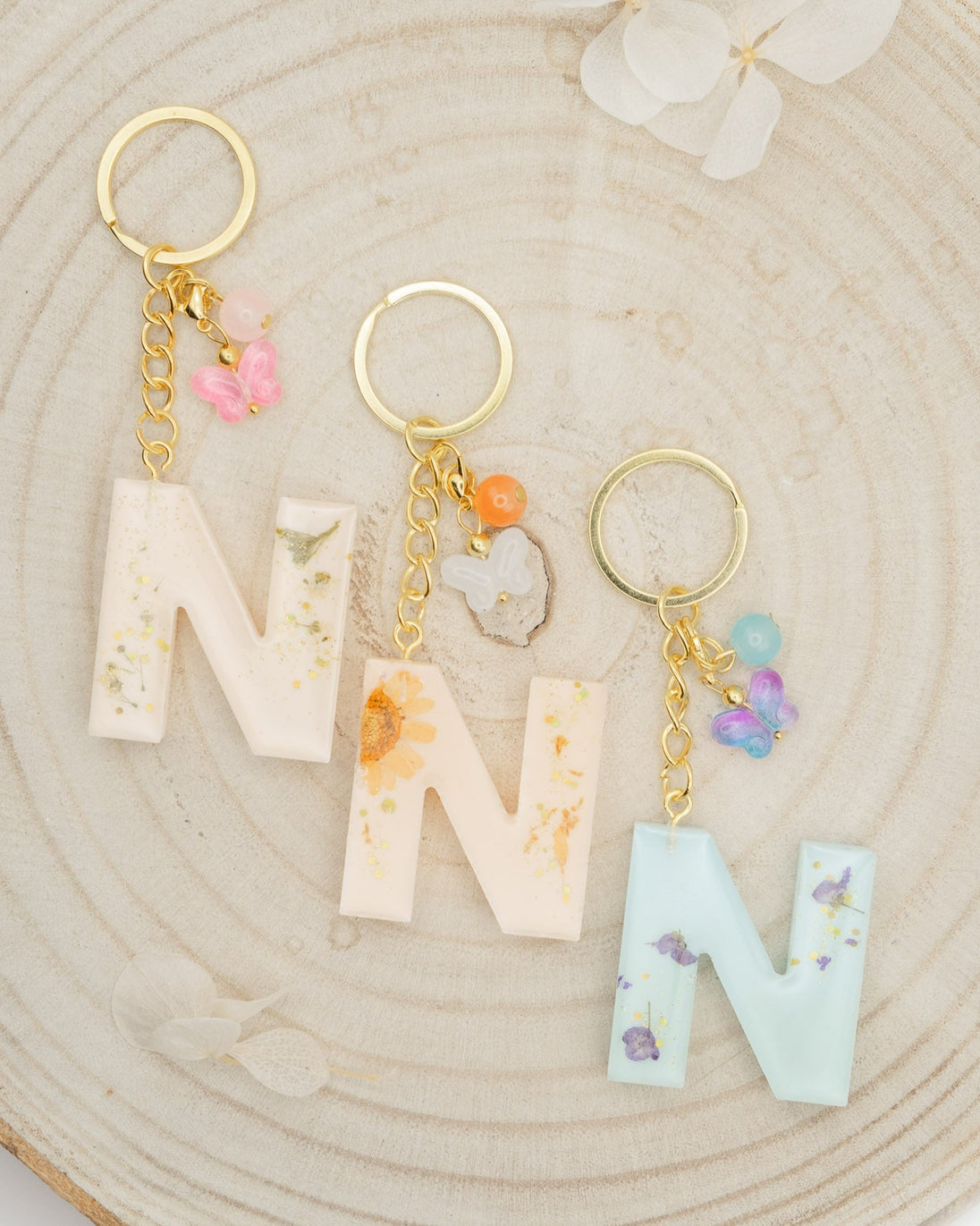 Portachiavi in resina lettera "N"
